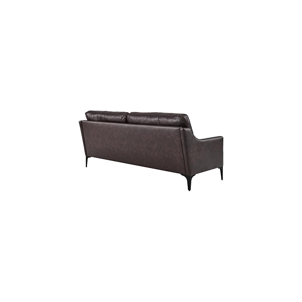 Modway EEI-6018-BRN Corland Leather Sofa, Brown