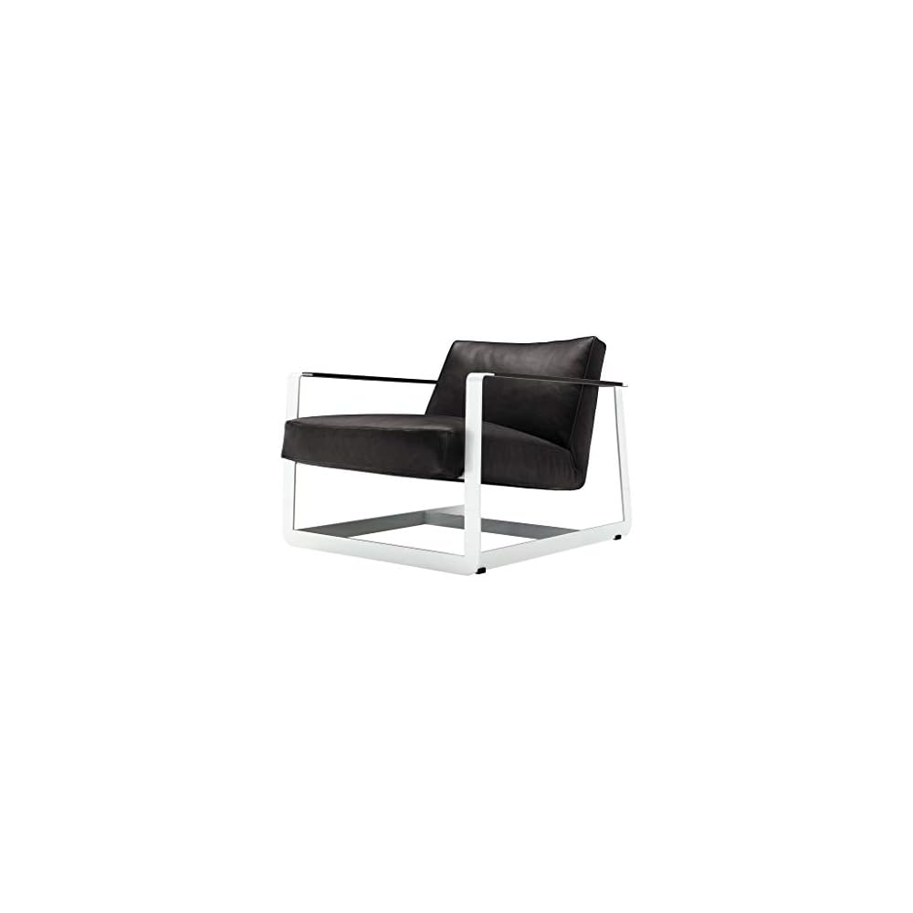 Renovation House Recliners Simple Leather Single Sofa Chair Fashion Designer Bedroom Furniture Living Room Carbon Tub Chair Black