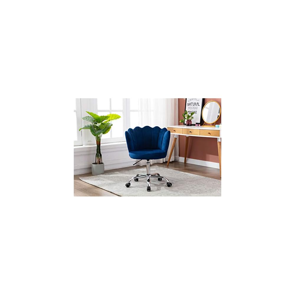 Swivel Shell Chair for Living Room/Bed Room, Modern Leisure Office Chair Blue