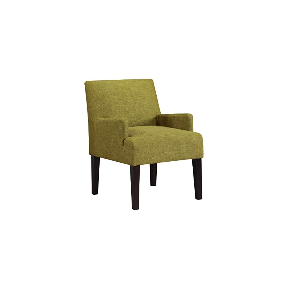 OSP Home Furnishings Main Street Upholstered Guest Chair with Espresso Finish Accents, Pewter Faux Leather