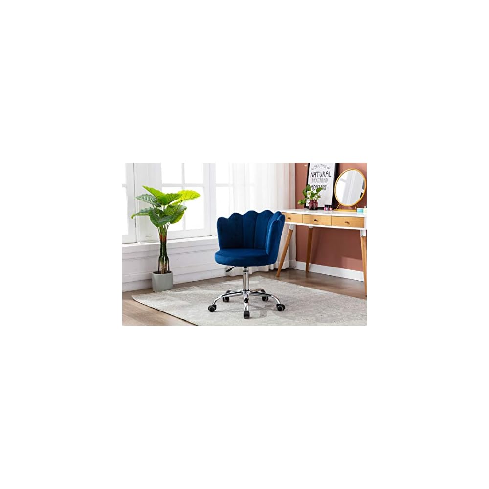 Swivel Shell Chair for Living Room/Bed Room, Modern Leisure Office Chair Blue