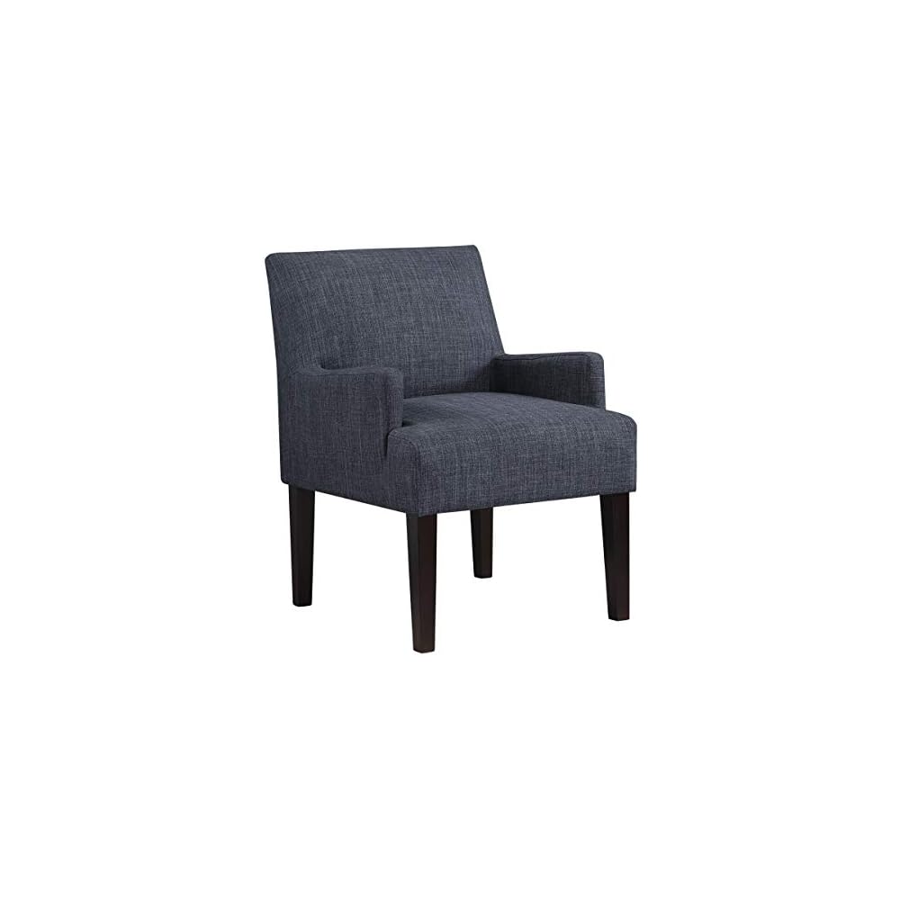 OSP Home Furnishings Main Street Upholstered Guest Chair with Espresso Finish Accents, Pewter Faux Leather