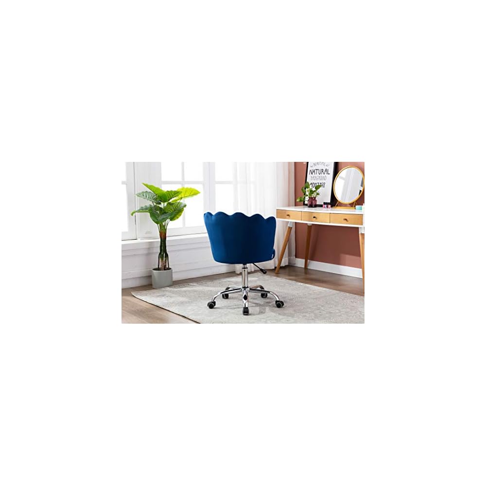 Swivel Shell Chair for Living Room/Bed Room, Modern Leisure Office Chair Blue