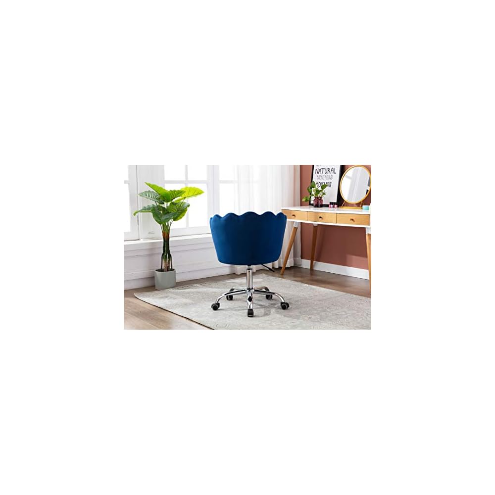Swivel Shell Chair for Living Room/Bed Room, Modern Leisure Office Chair Blue
