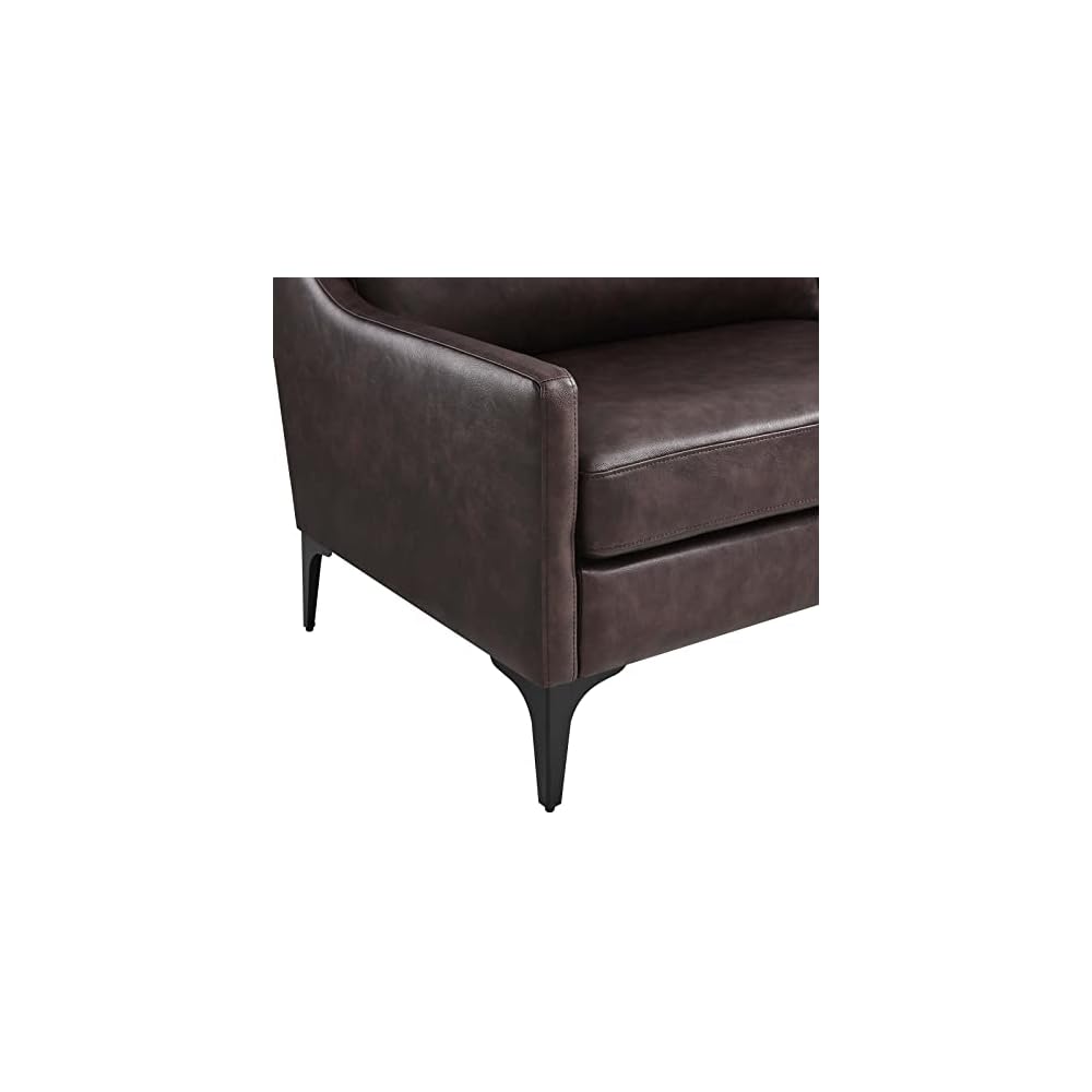Modway EEI-6018-BRN Corland Leather Sofa, Brown