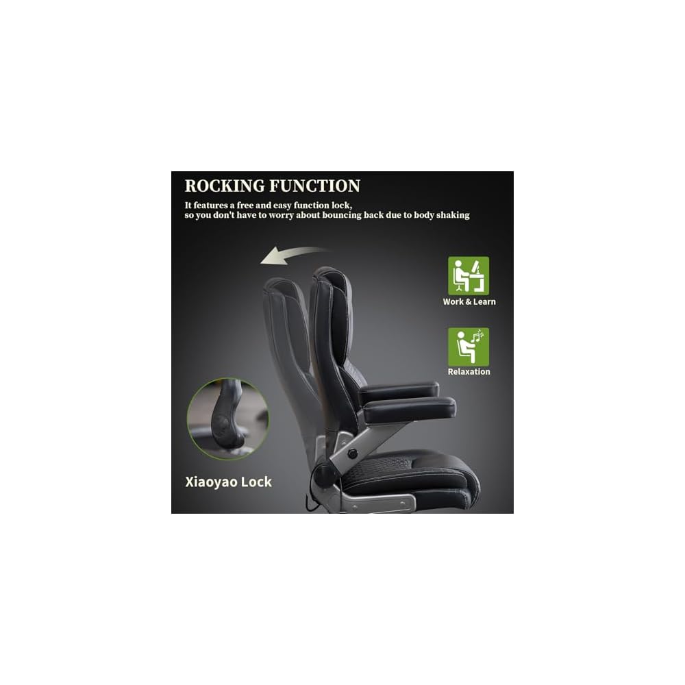 700lbs Big and Tall Office Chair for Heavy People with 5D Flip Armrests Heavy Duty Executive Chair with Adjustable Lumbar Support, Metal Base, Rubber Caster Wheels, Wide Seat for Sitting All Day