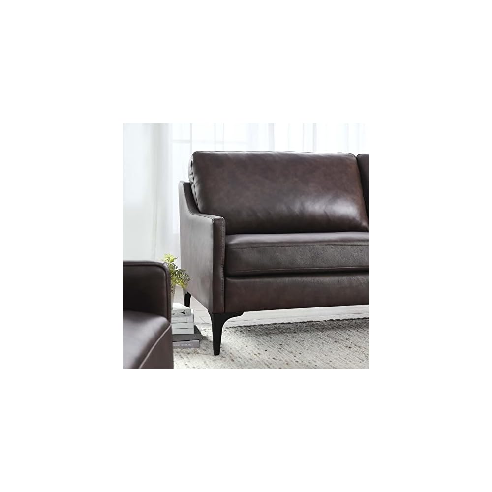 Modway EEI-6018-BRN Corland Leather Sofa, Brown
