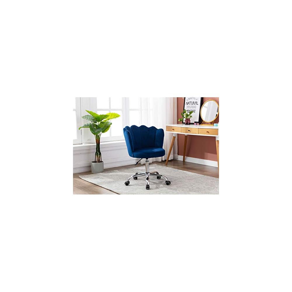 Swivel Shell Chair for Living Room/Bed Room, Modern Leisure Office Chair Blue