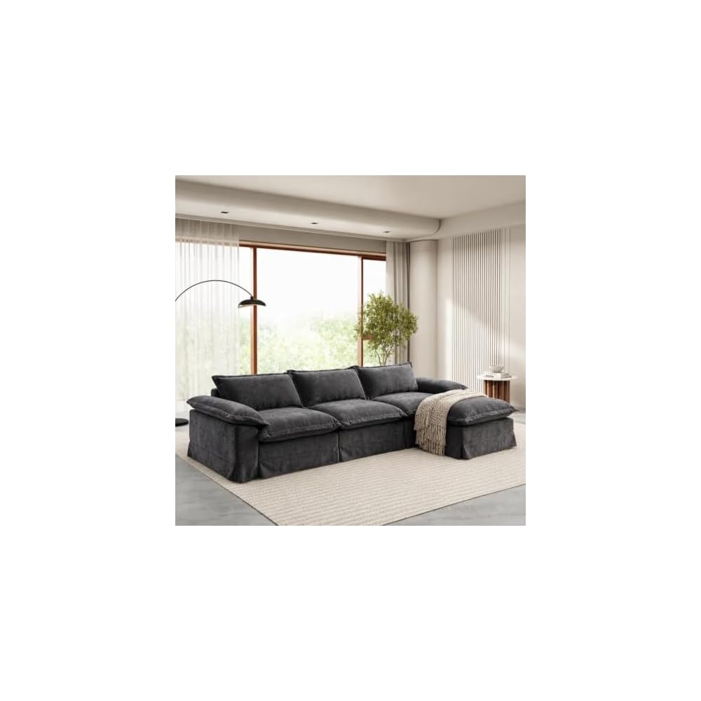 YDN 123" Modular Boneless Couch, L Shaped Couch for Living Room