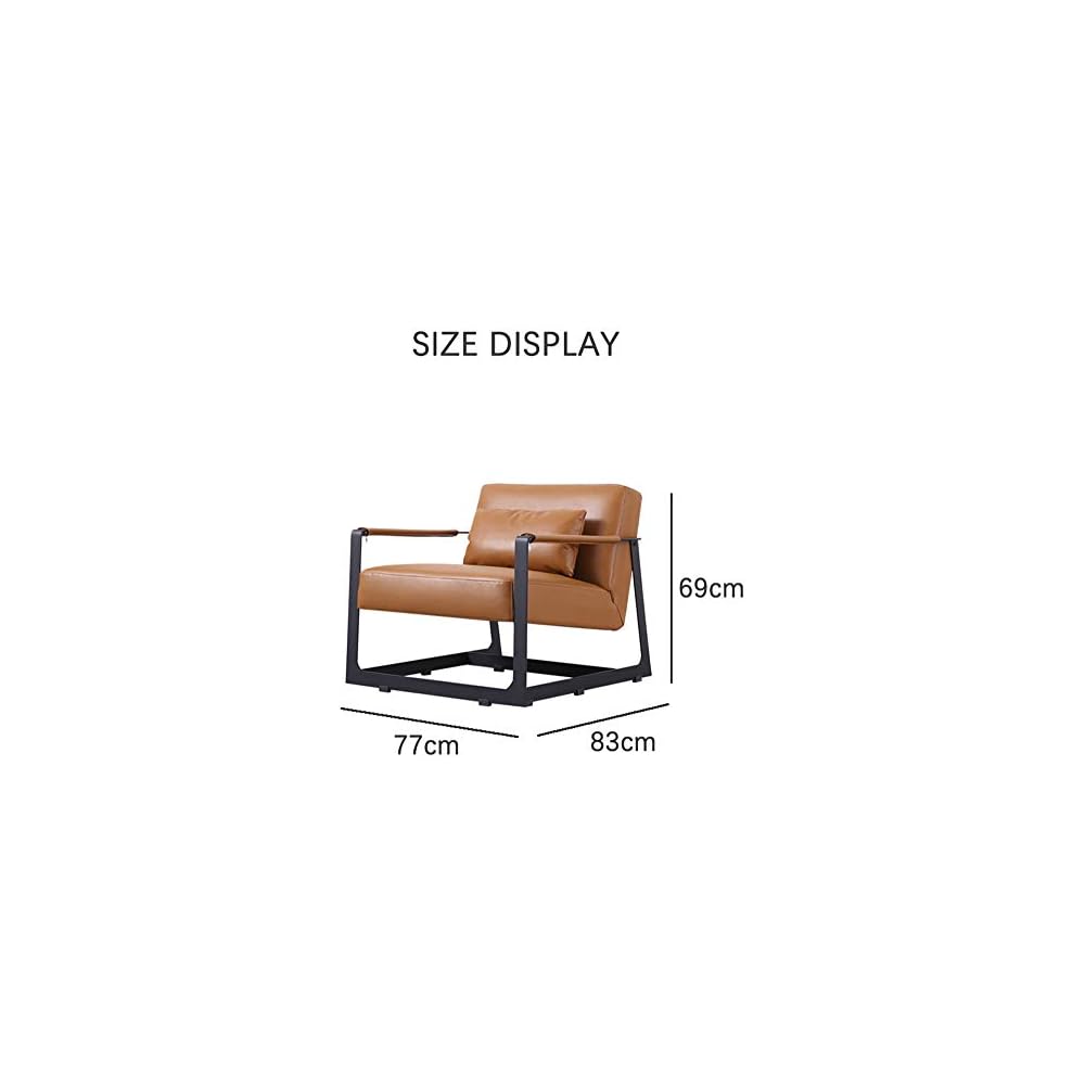 Renovation House Recliners Simple Leather Single Sofa Chair Fashion Designer Bedroom Furniture Living Room Carbon Tub Chair Black