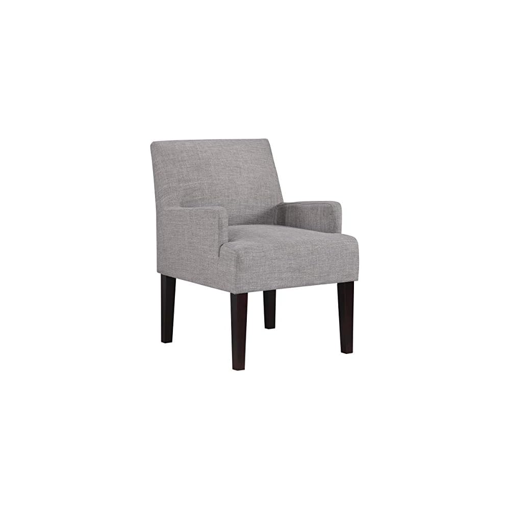 OSP Home Furnishings Main Street Upholstered Guest Chair with Espresso Finish Accents, Pewter Faux Leather