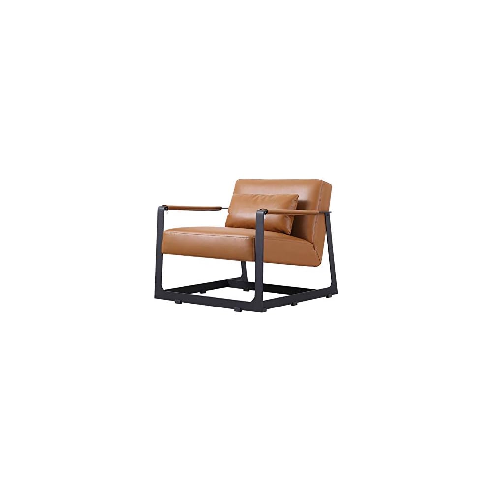 Renovation House Recliners Simple Leather Single Sofa Chair Fashion Designer Bedroom Furniture Living Room Carbon Tub Chair Black