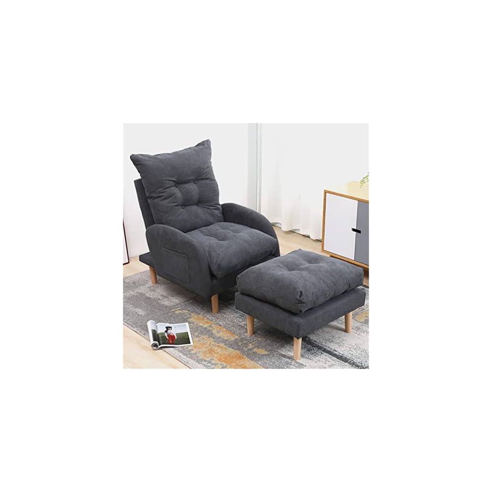 Modern Adjustable Sofa Recliner Armchair with Footstool 3 Position Reclining Chair for Living Room and Bedroom Supports up to 150KG