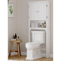 UTEX Over The Toilet Storage Cabinet, White Bathroom Organizer with Doors