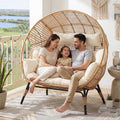 BULEXYARD Oversized Double Egg Chair Outdoor, 2-Person Wicker Loveseat